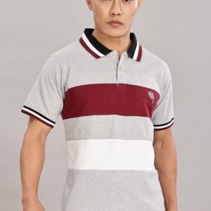 PR40 || Grey Melange Cut & Sew || 100% Cotton T-Shirt