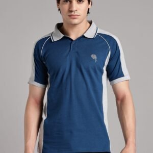 PR3 SS 003 || Navy & Grey Melange || 100% Cotton T-Shirt