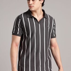 PR3 SS 003 || Charcoal Stripes || 100% Cotton T-Shirt