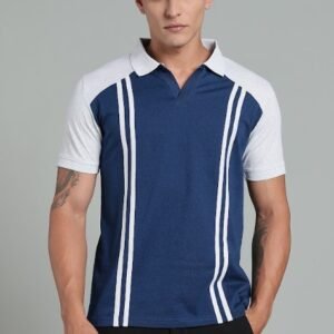 PR3 SS 004 || Navy With Grey || 100% Cotton Polo T-Shirt