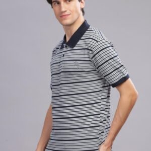 PR29|| Navy Stripe || 100% Cotton T-Shirt