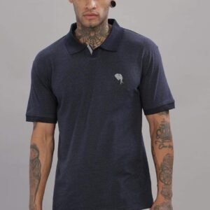 PR35 || Navy Melange || 100% Cotton T-Shirt