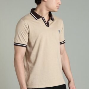 PR3 SS 006||BEIGE|| 100% Cotton Polo T-Shirt