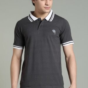 PR3 SS 006||GREY|| 100% Cotton Polo T-Shirt